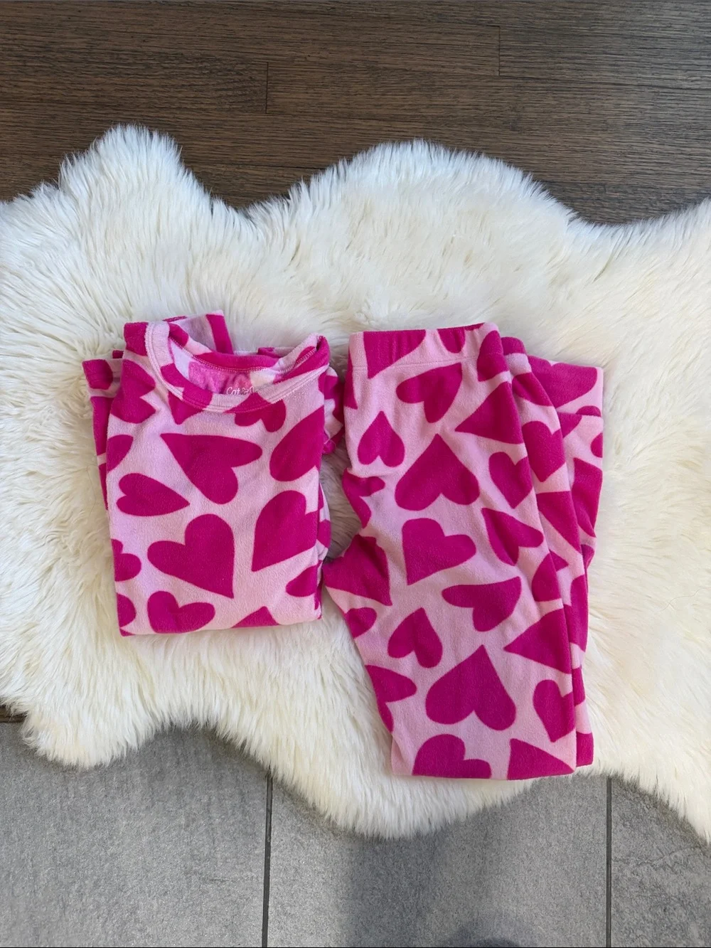 Cat & Jack Hot Pink and Light Pink Heart Pajama pants Set